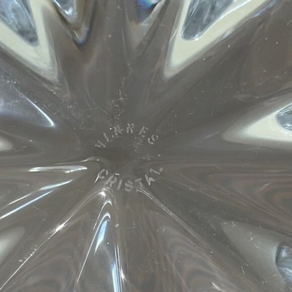 Vintage Vannes Lead Cristal Free Form Splash Bowl France Modernist Glass 11"W - Picture 4 of 5
